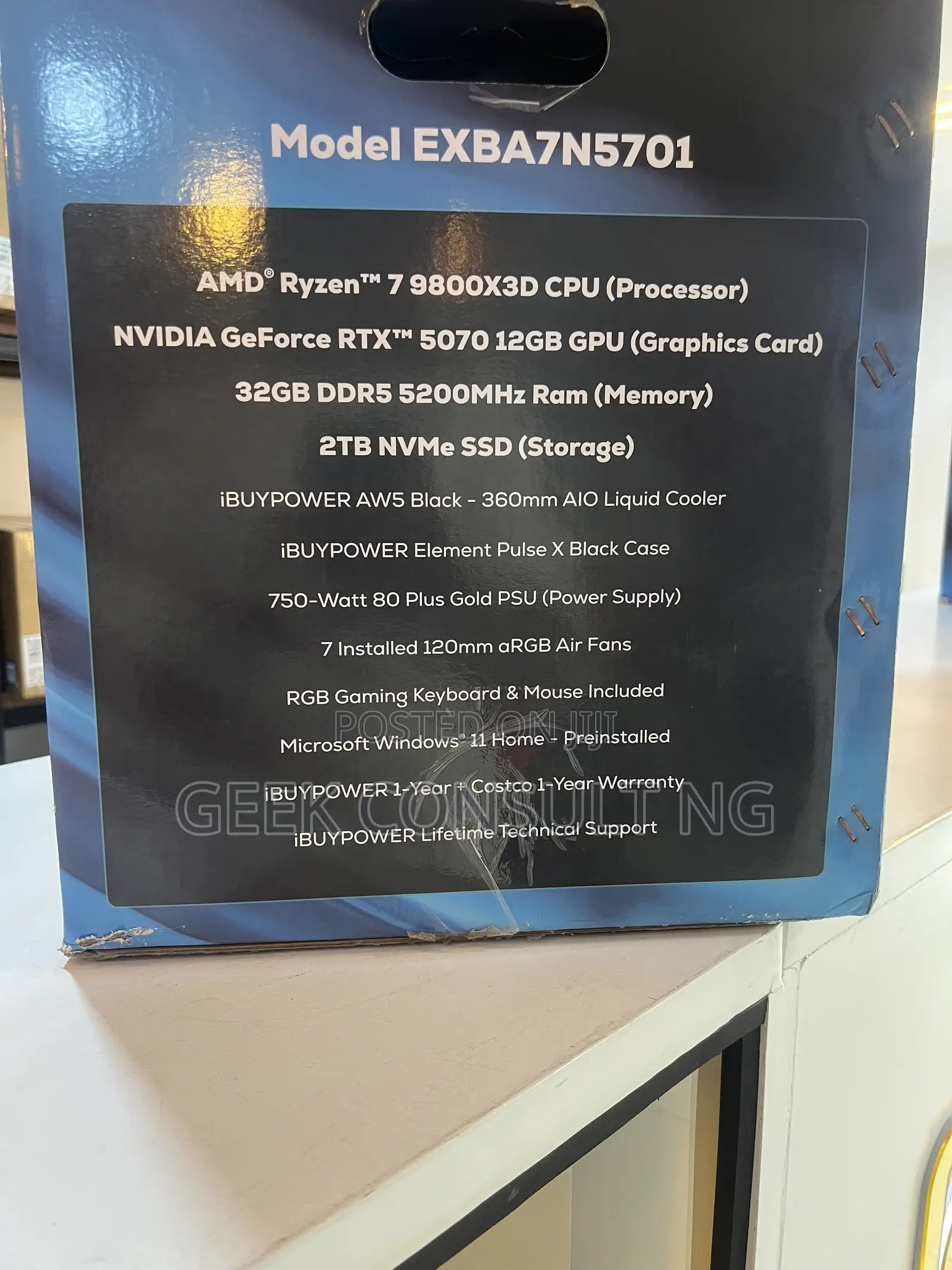 New Desktop Computer iBUYPOWER 32GB AMD Ryzen 7 SSD 2T