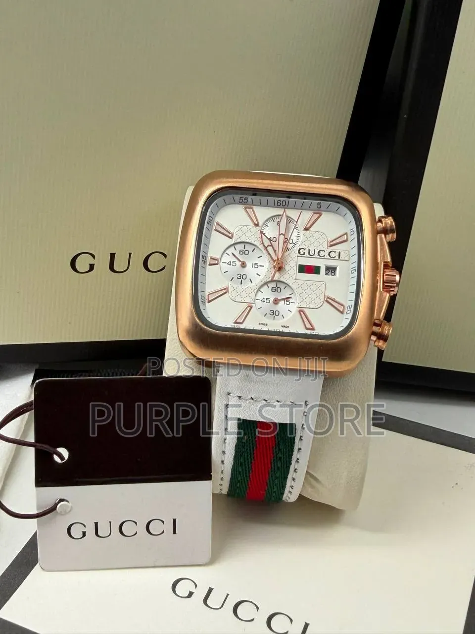 Gucci Leather Chronograph Watches
