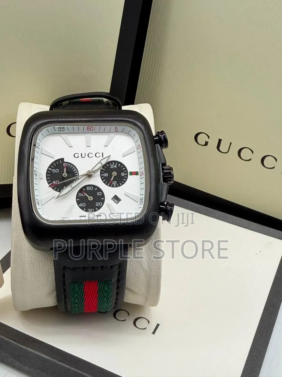 Gucci Leather Chronograph Watches
