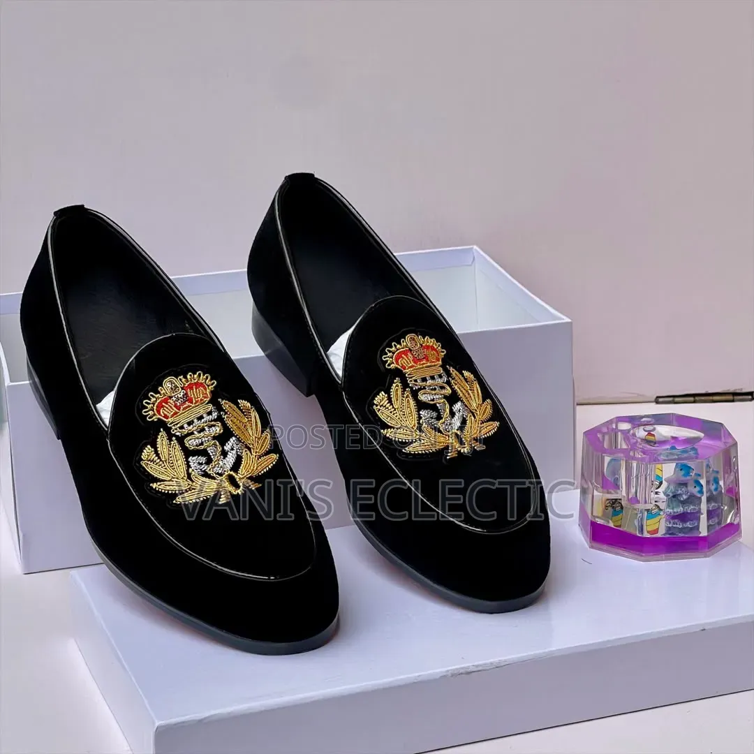 Men's Velvet Royal Crest Loafers (Shoes)