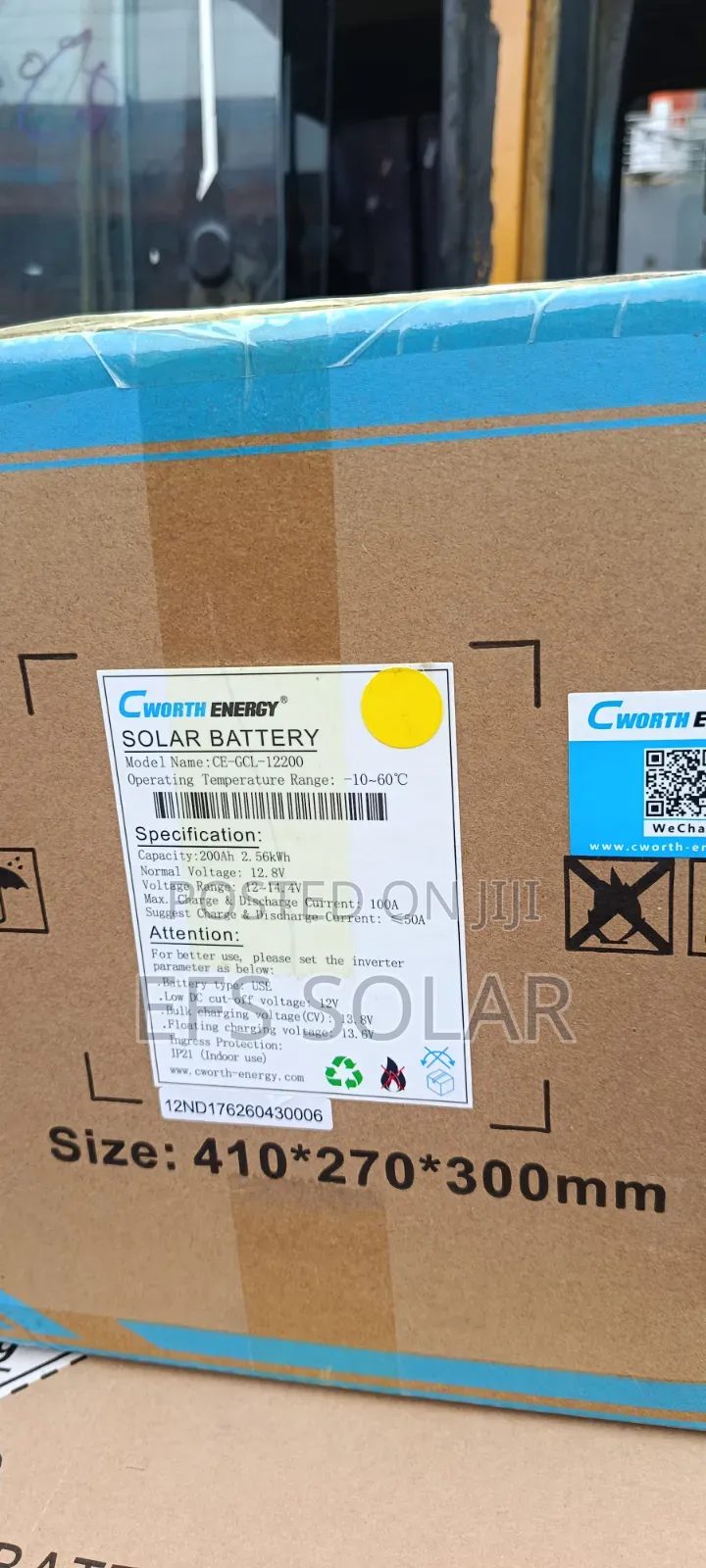 Cworth 12V 200Ah Solar Battery – 2.56kWh