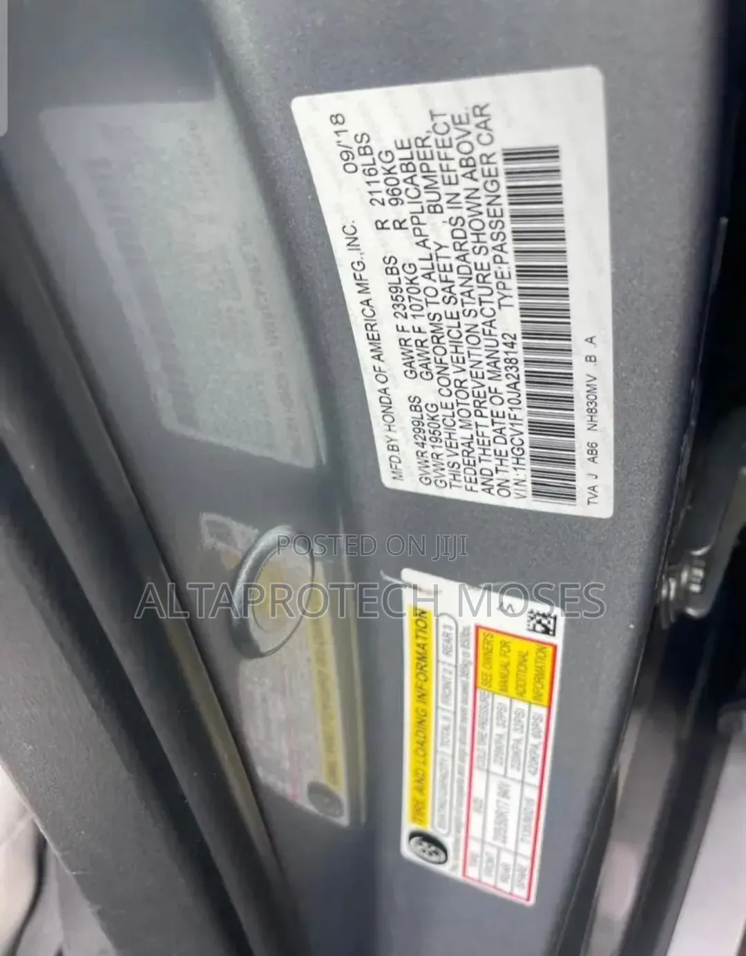 Honda Accord EX (1.5L 4cyl Turbo CVT) 2019 Silver