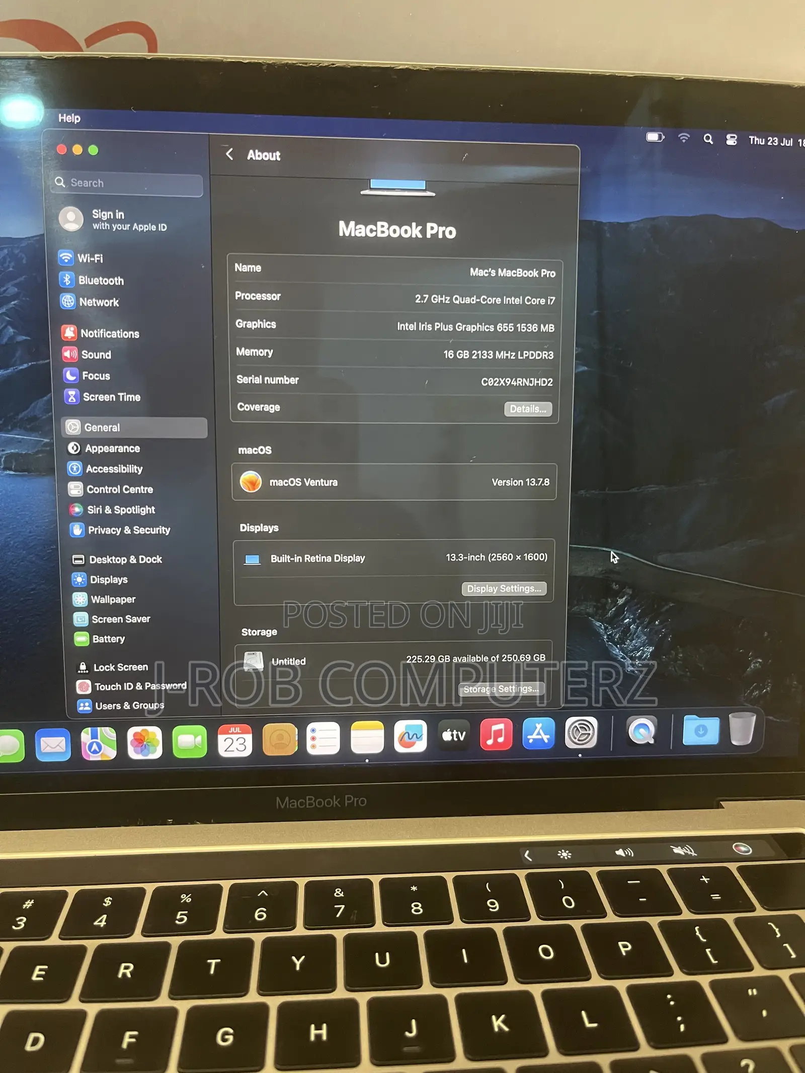 Laptop Apple MacBook Pro 2018 16GB Intel Core i7 SSD 256GB