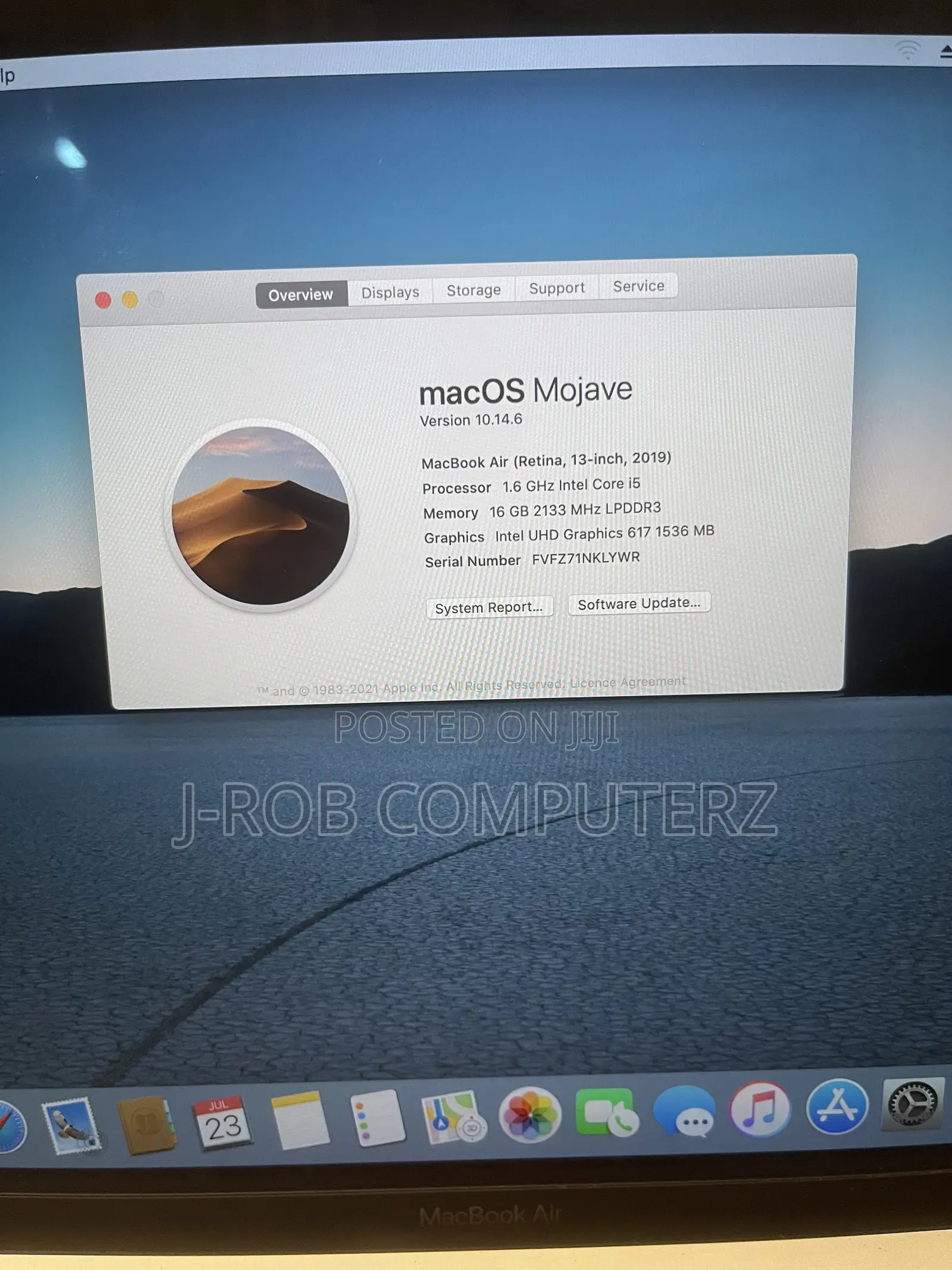 Laptop Apple MacBook Air 2019 16GB Intel Core i5 SSD 256GB