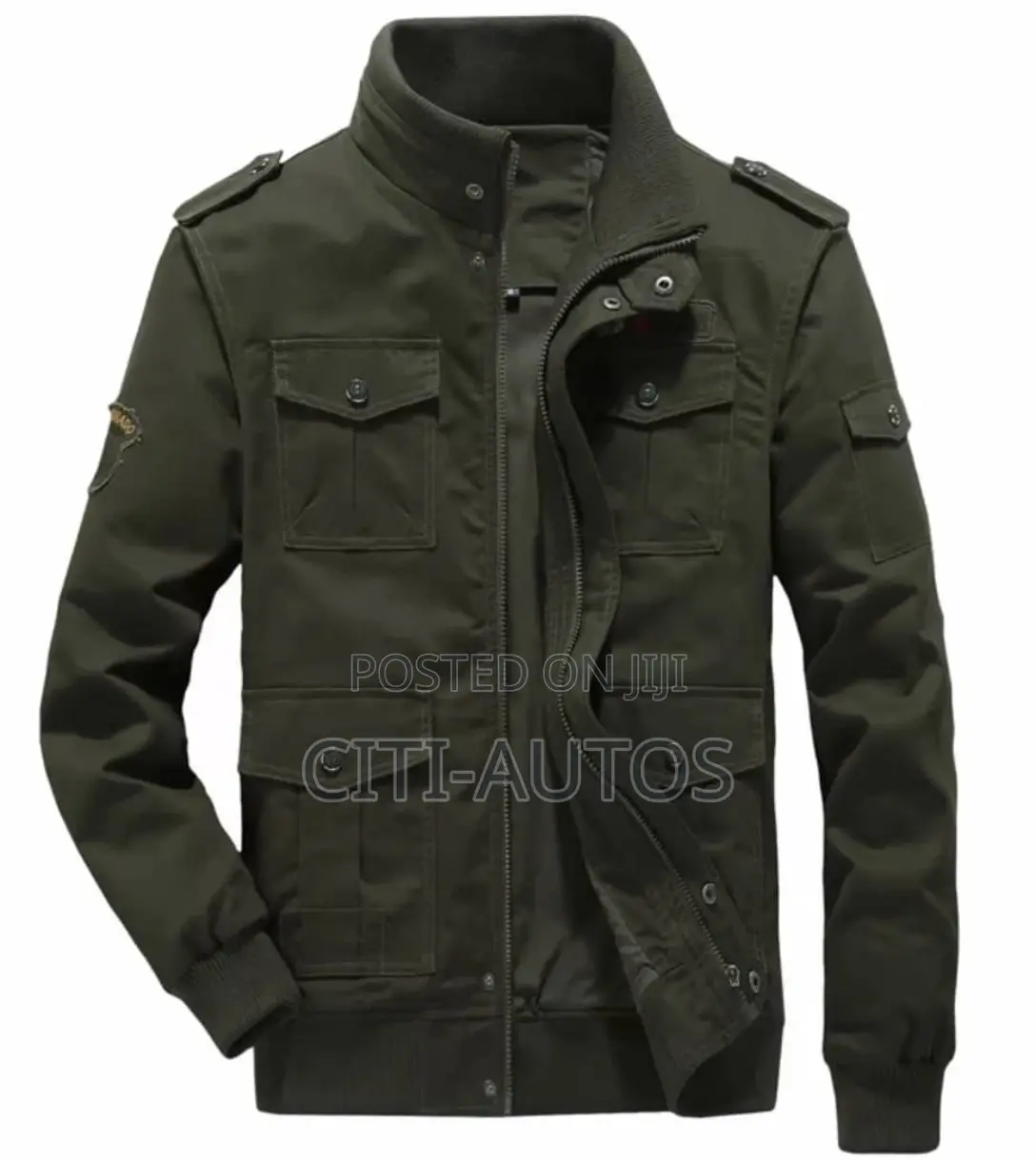 Winter Jacket Multi Pockets Fleece-Lined Windproof Military Jacket