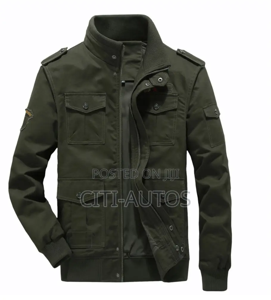 Winter Jacket Multi Pockets Fleece-Lined Windproof Military Jacket