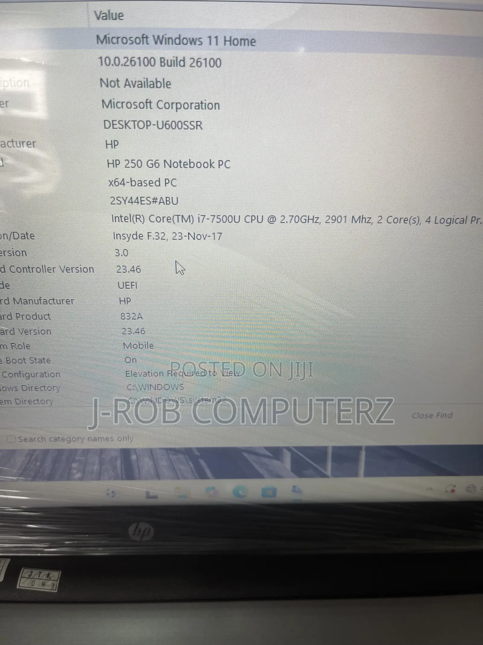 Laptop HP 250 G6 8GB Intel Core i7 SSD 256GB