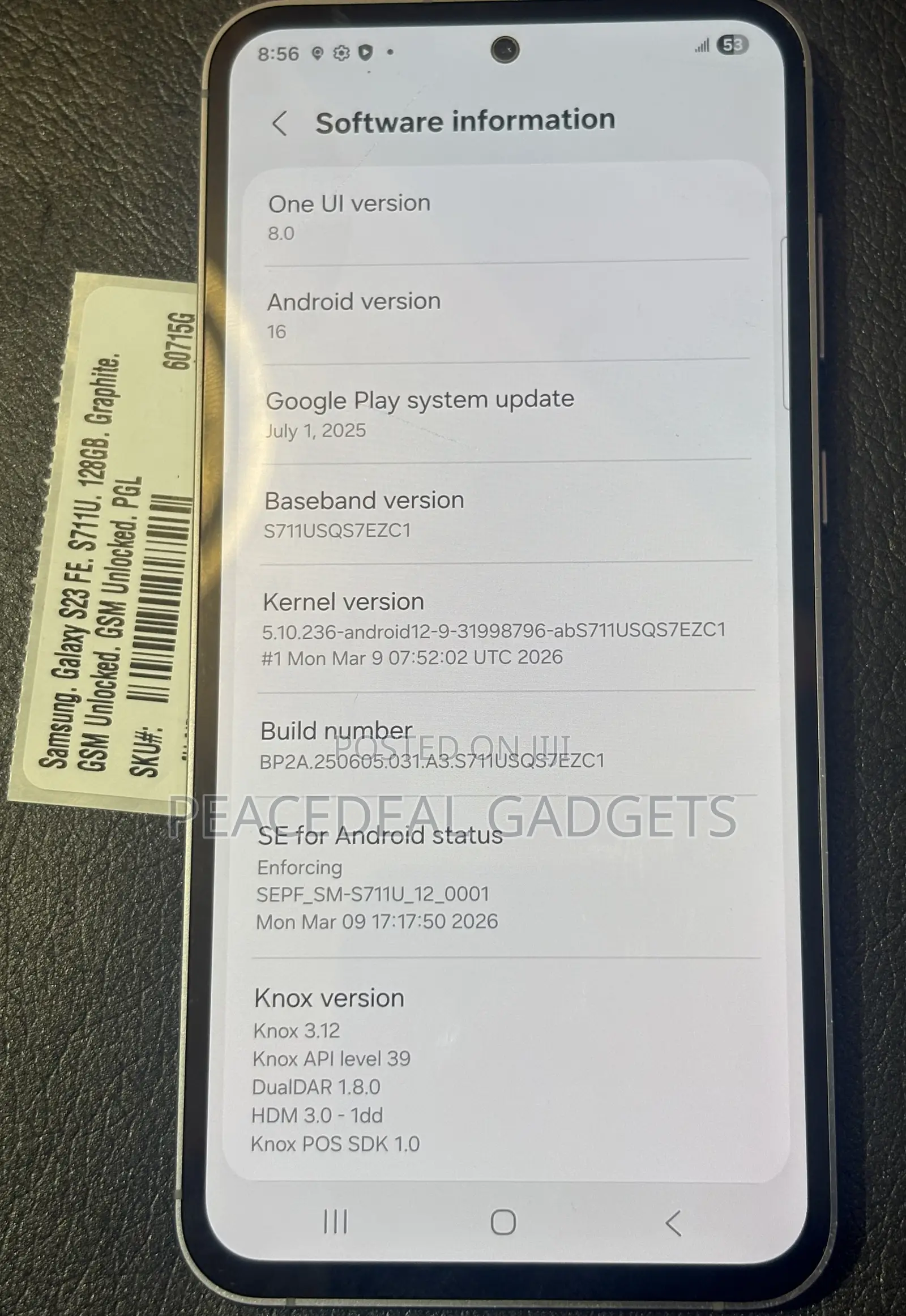 Samsung Galaxy S23 FE 128 GB Graphite