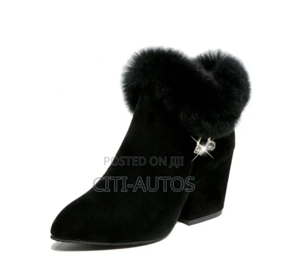 Woman's Ankle Boots Chunky Block Low Heel Vintage-Bootie Suede
