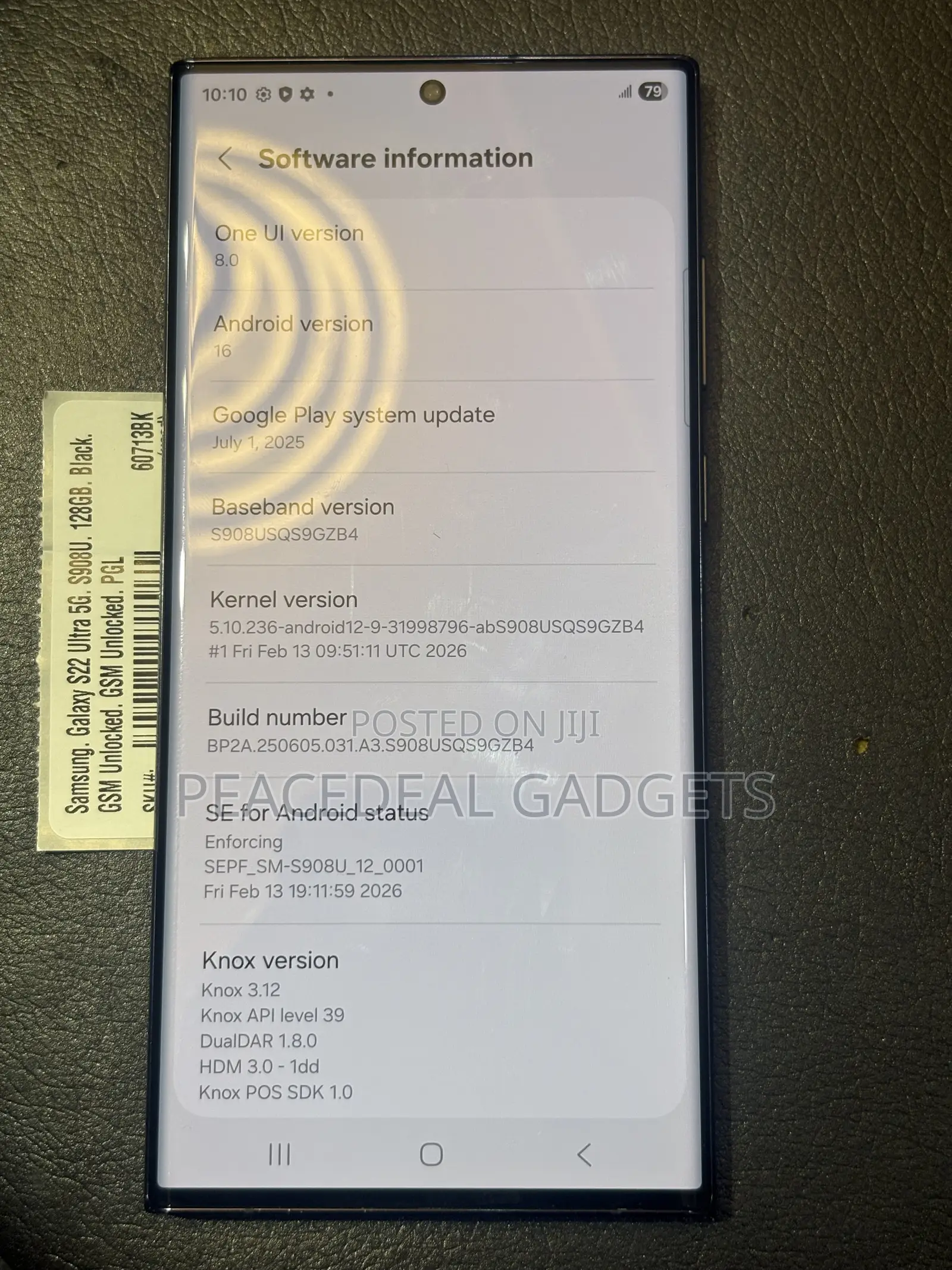 Samsung Galaxy S22 Ultra 5G 128 GB Black