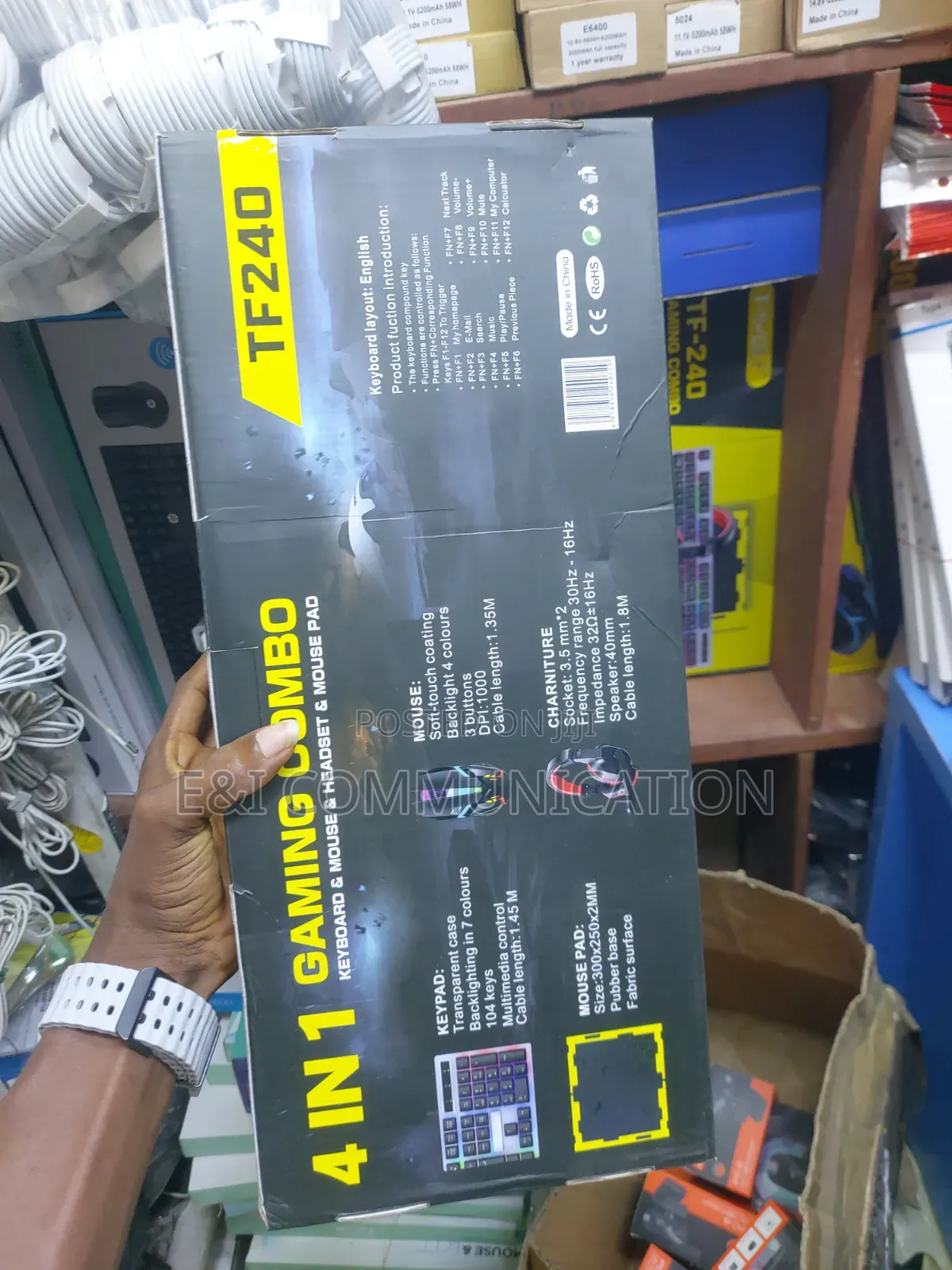 4 in 1 Wolf Gaming Keyboard and Mouse Plus Headset, RGB