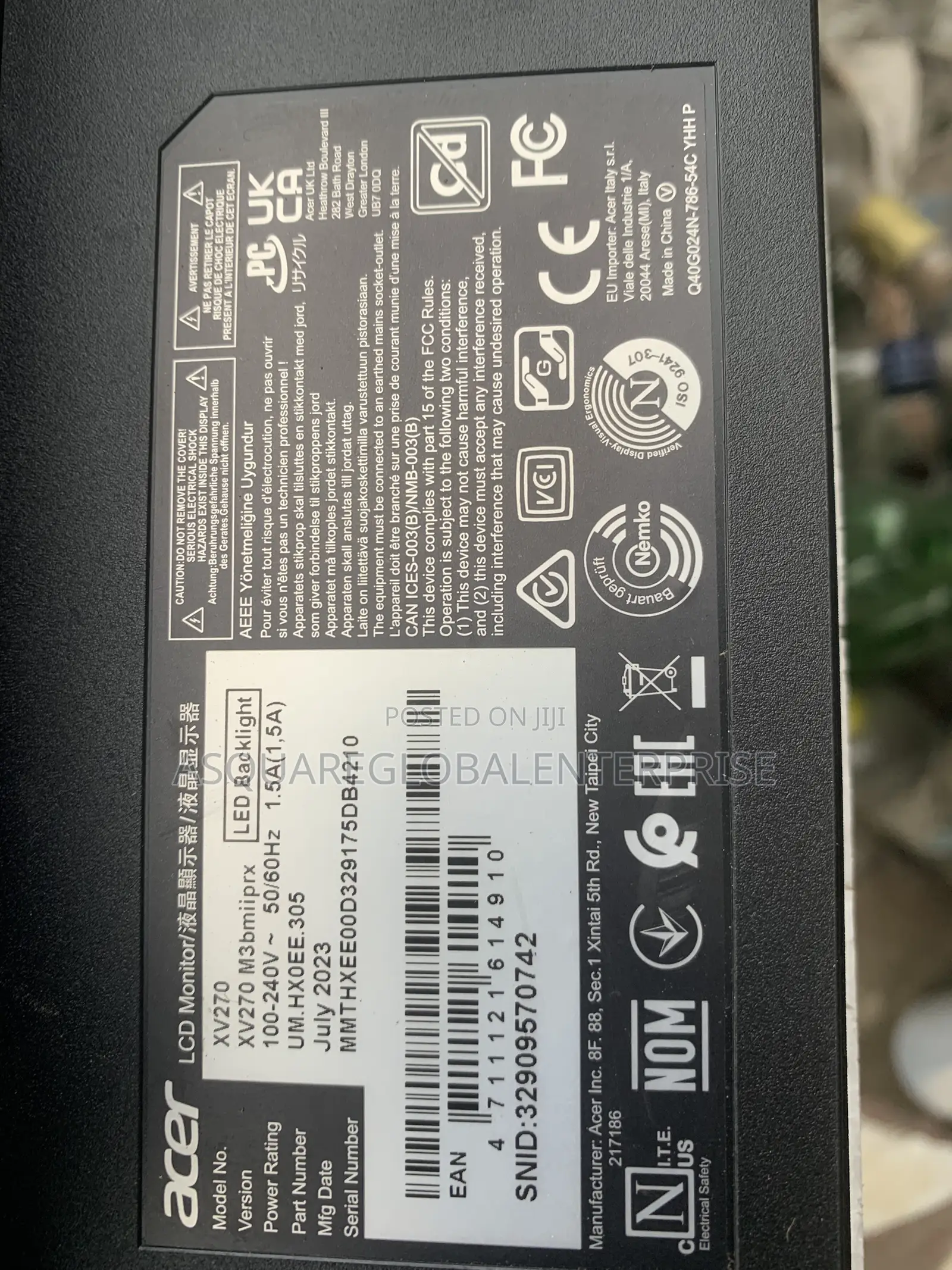 Acer Nitro 27 Inch 180hz 1080p Gaming Monitor