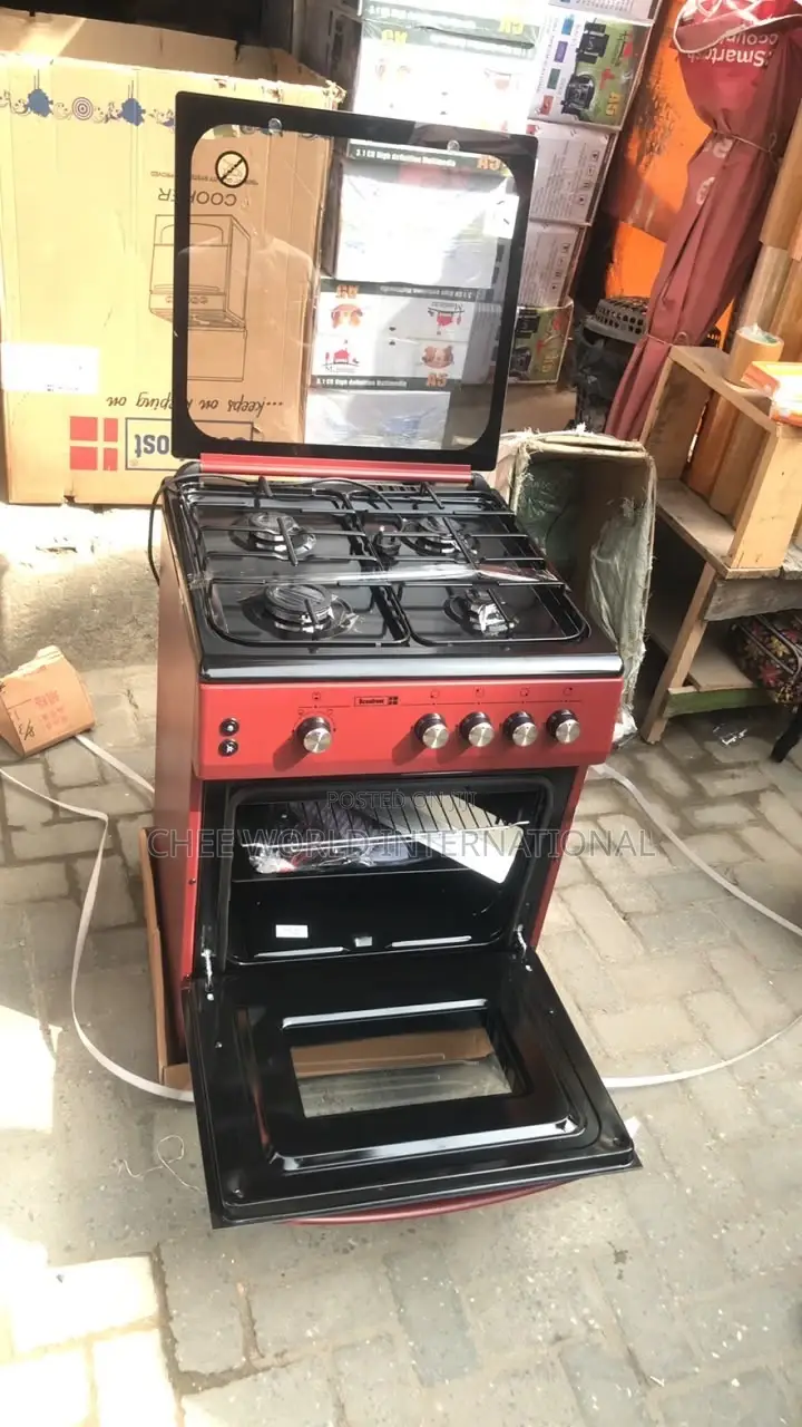 Original Brand New Scanfrost 4 Burner Gas Cooker 60x60 – Red