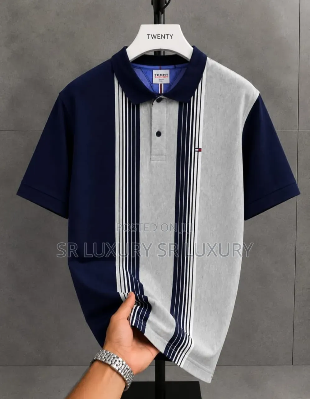 Premium Men’s Striped Short Sleeve Polo Shirt – Multiple Colors
