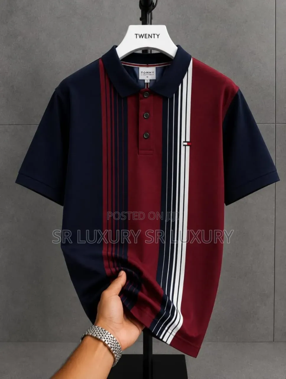 Premium Men’s Striped Short Sleeve Polo Shirt – Multiple Colors