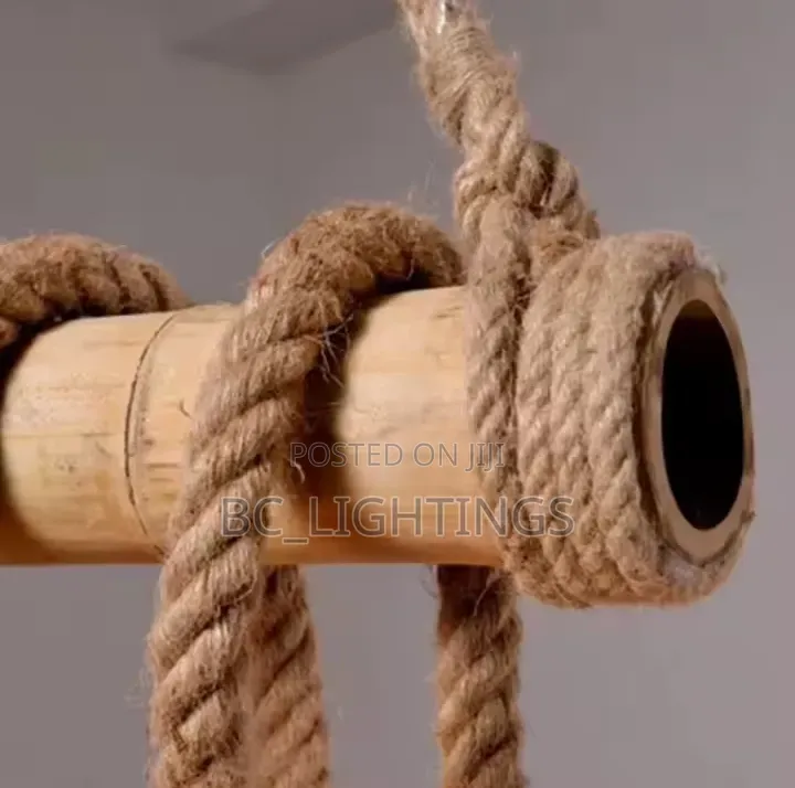 Vintage Rope Bamboo Pendant Lights Hemp Rope for KitchenLamp Cafe Bar