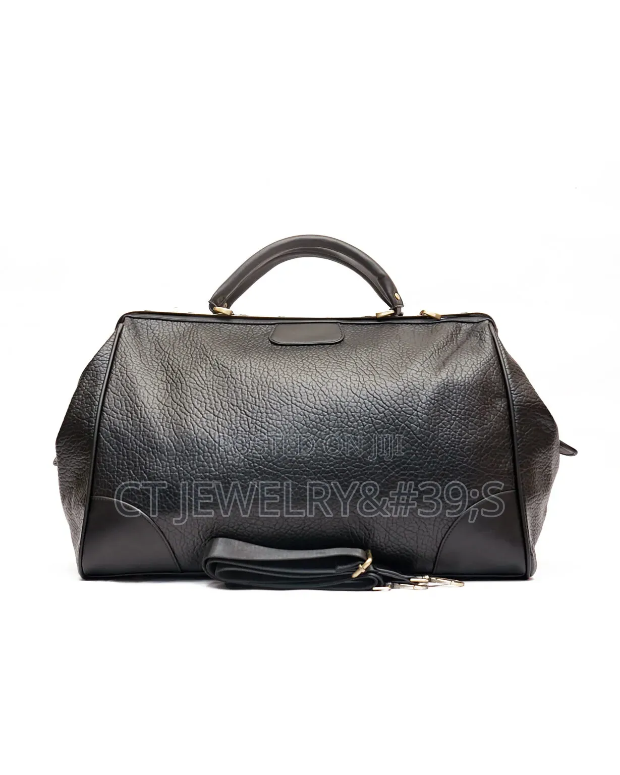 Lux Duffle Bag Rough Textured Metal Detail City Travelbag High Leather