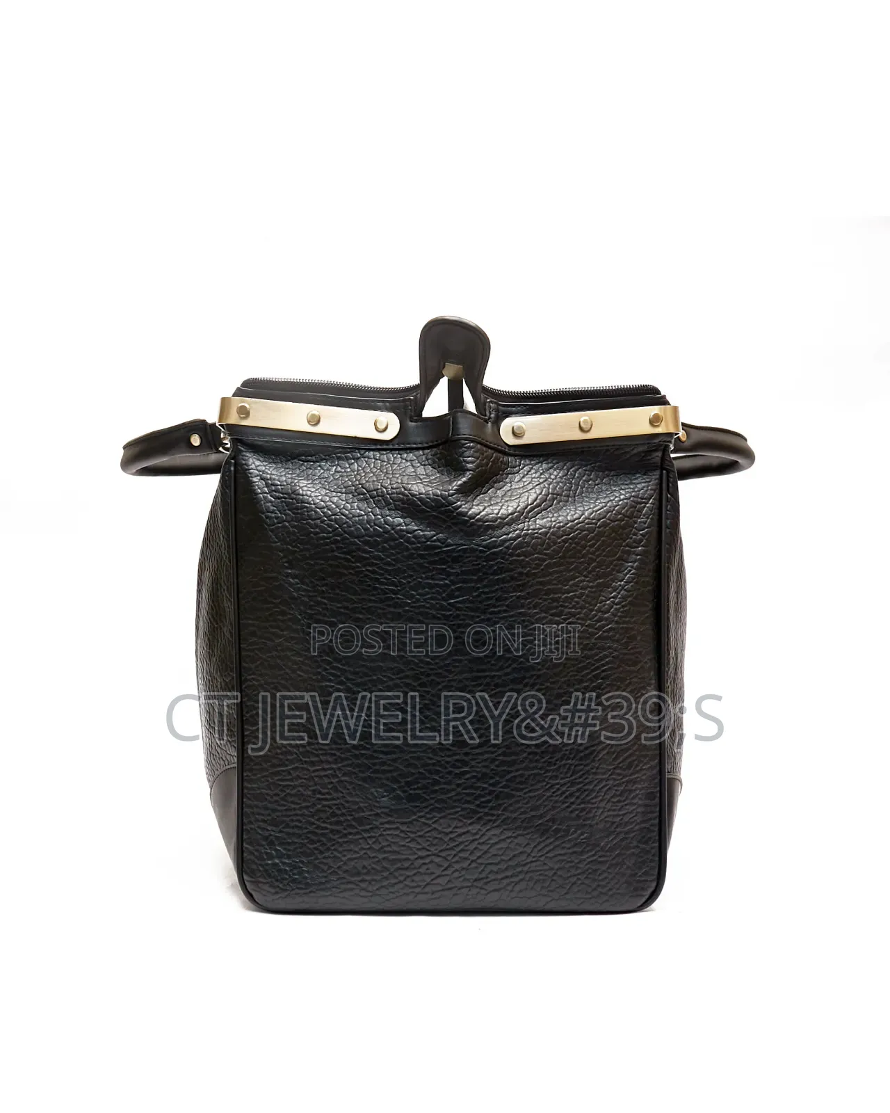 Lux Duffle Bag Rough Textured Metal Detail City Travelbag High Leather