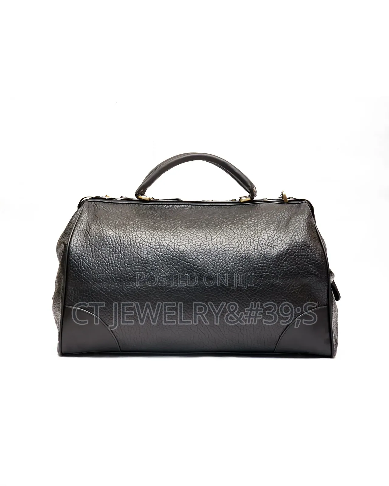 Lux Duffle Bag Rough Textured Metal Detail City Travelbag High Leather