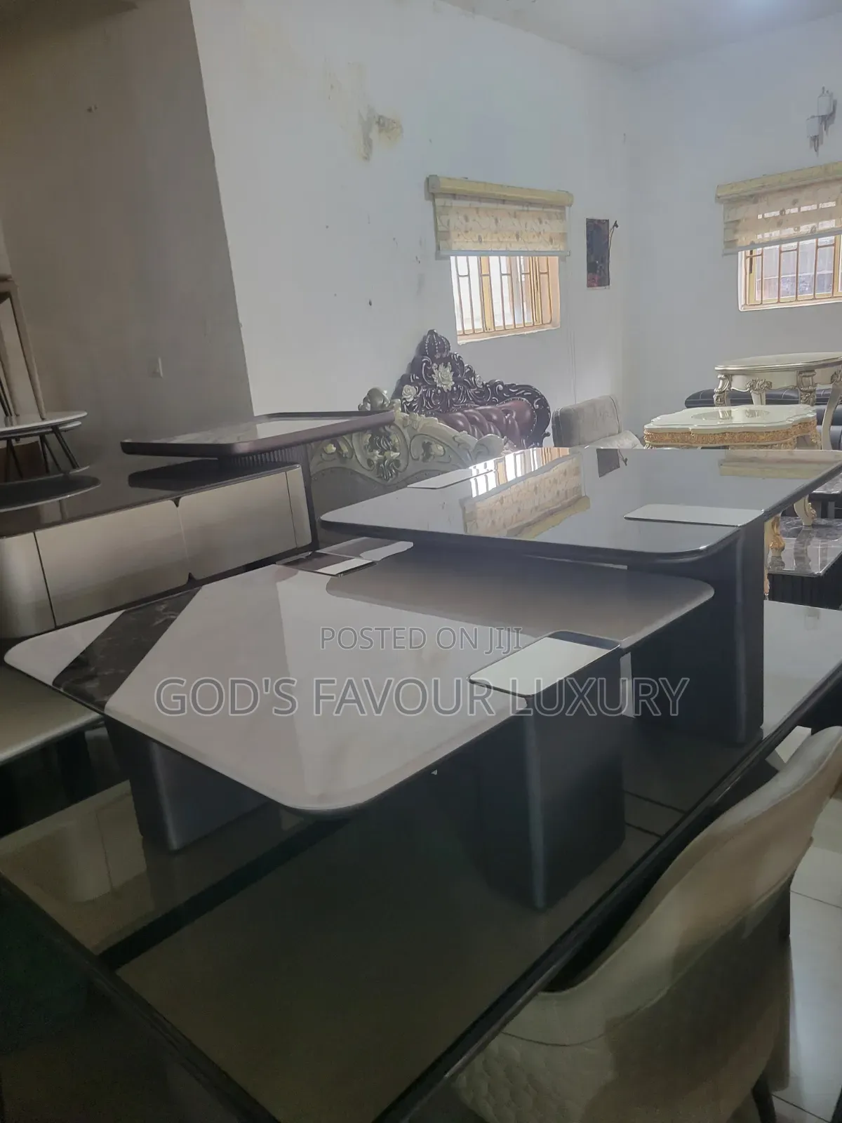 Marble Center Table and Side Stool