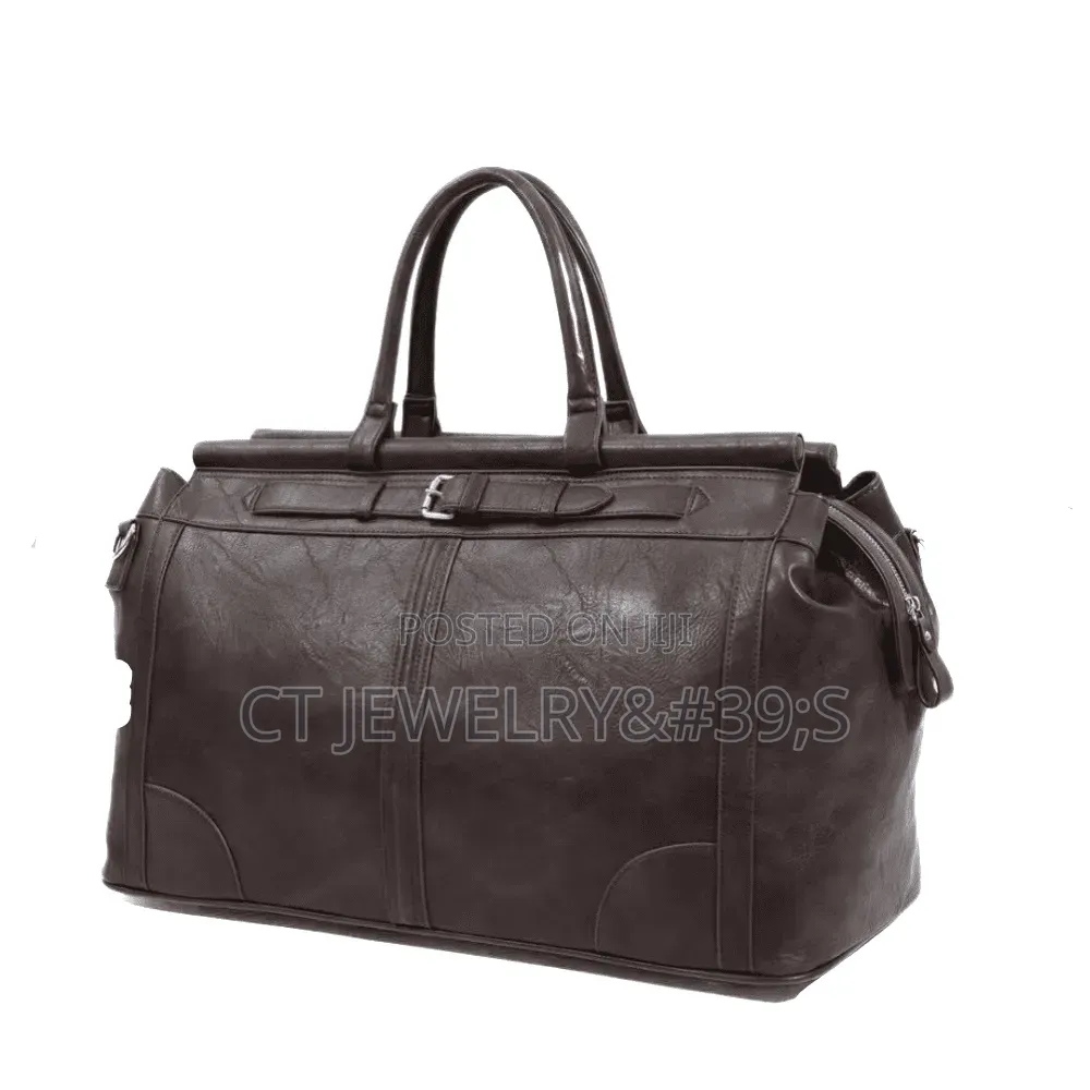 High Quality Travel Duffel Bag (Black/Brown) Secured by Buckle Strap