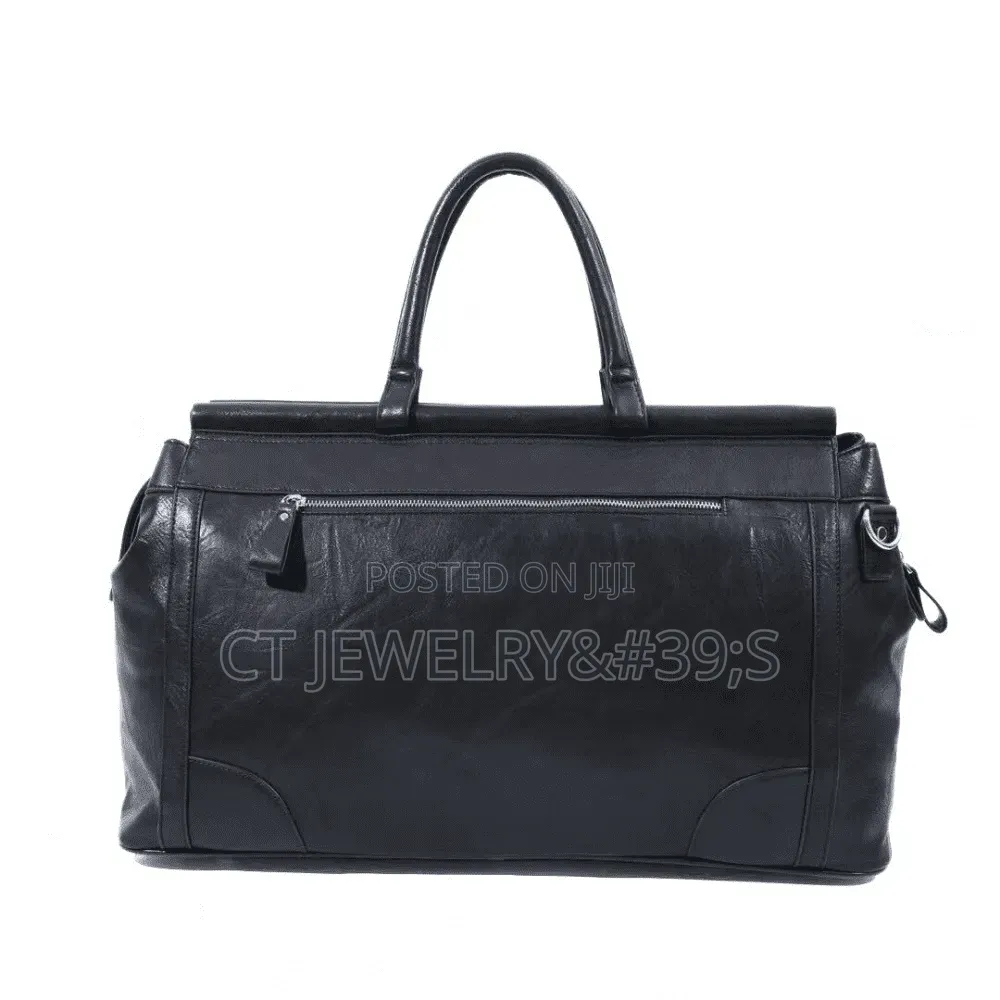 High Quality Travel Duffel Bag (Black/Brown) Secured by Buckle Strap