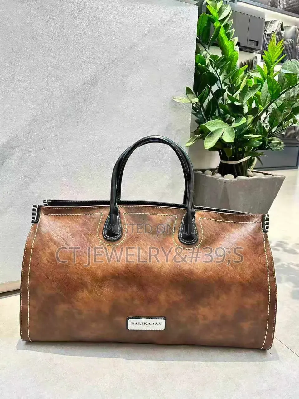 Balikadan Travel Duffle Bag Is Constructed From Black Leather With