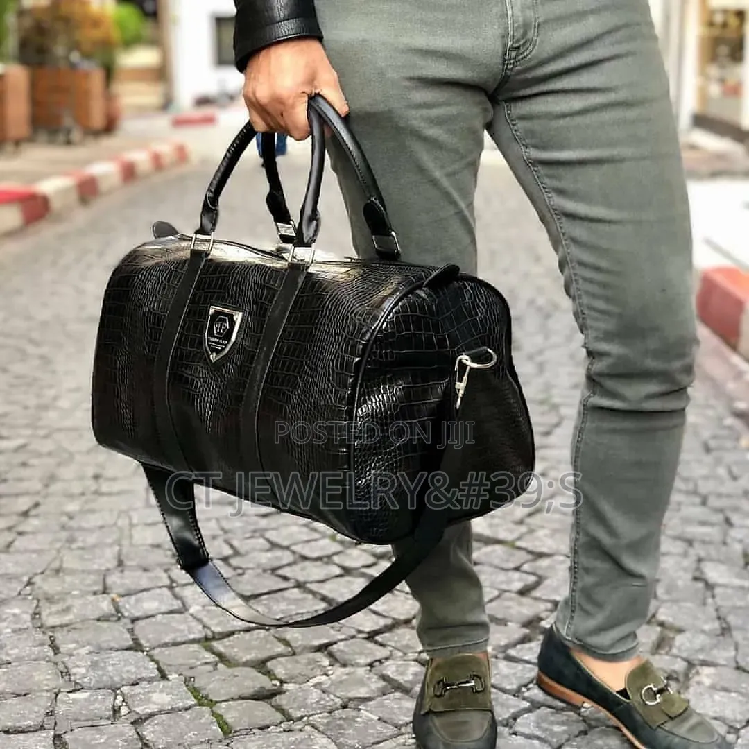 Luxury Philipp Plein Travel Duffle Bag Embossed Crocodile Pattern