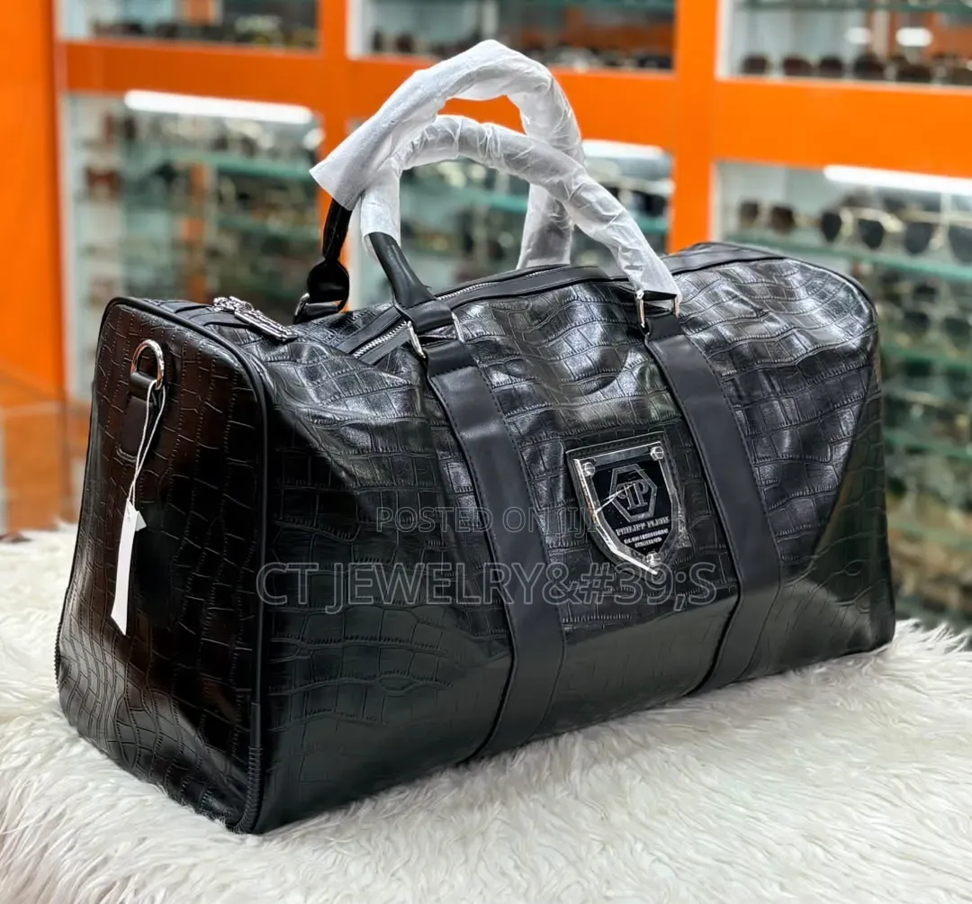 Luxury Philipp Plein Travel Duffle Bag Embossed Crocodile Pattern