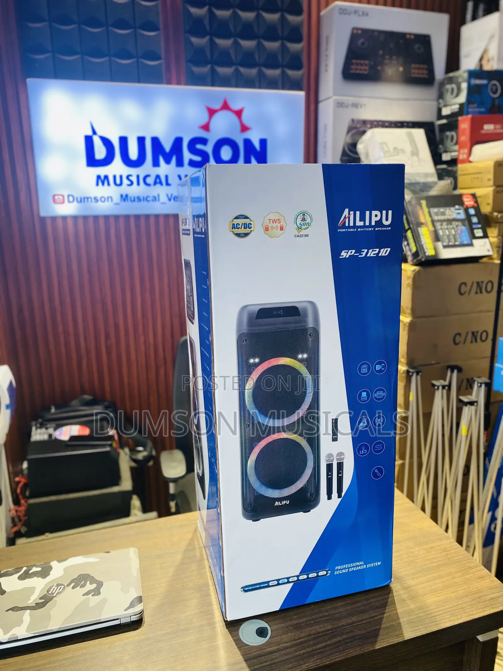 Alipu Double Pa System With 2 Wireless Microphone