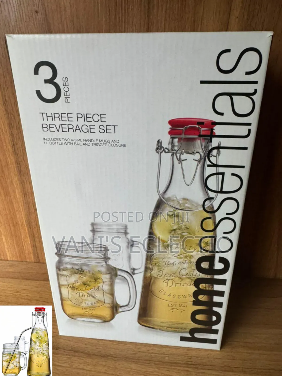 3-Piece Glass Beverage Set
