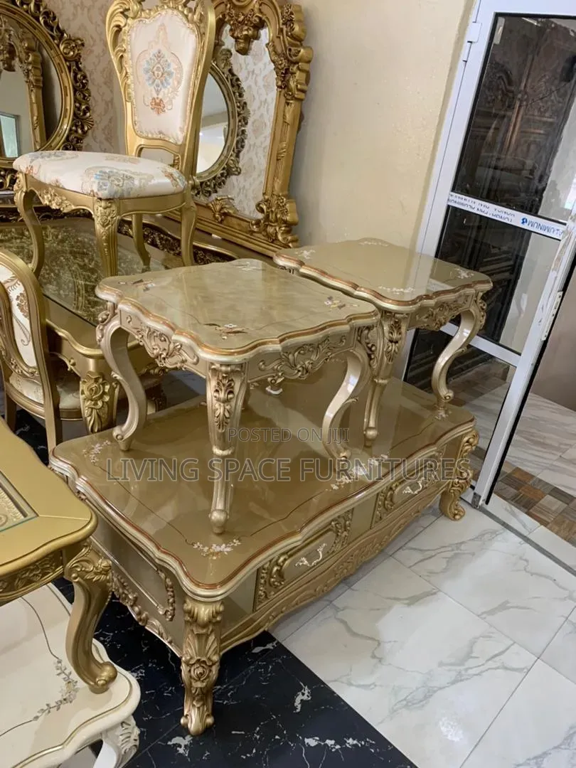 Luxury Wooden Center Table With 2 Side Stools