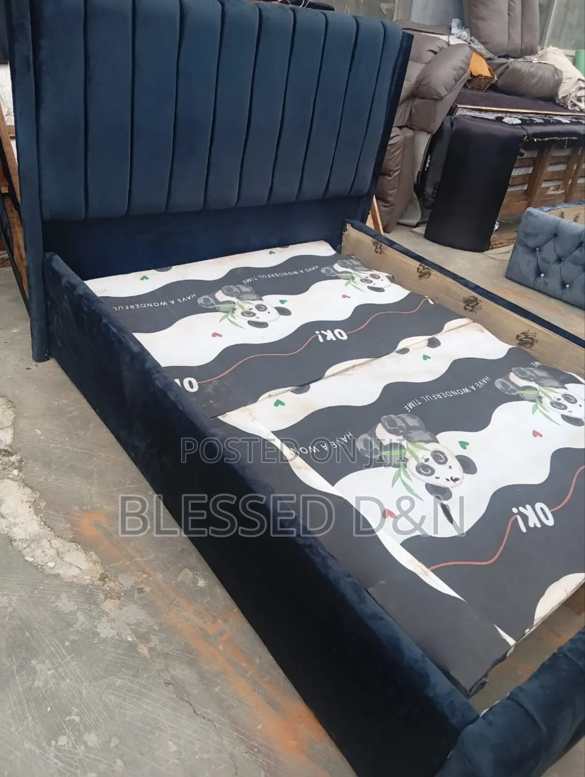 Line Upholstery Bed Frame