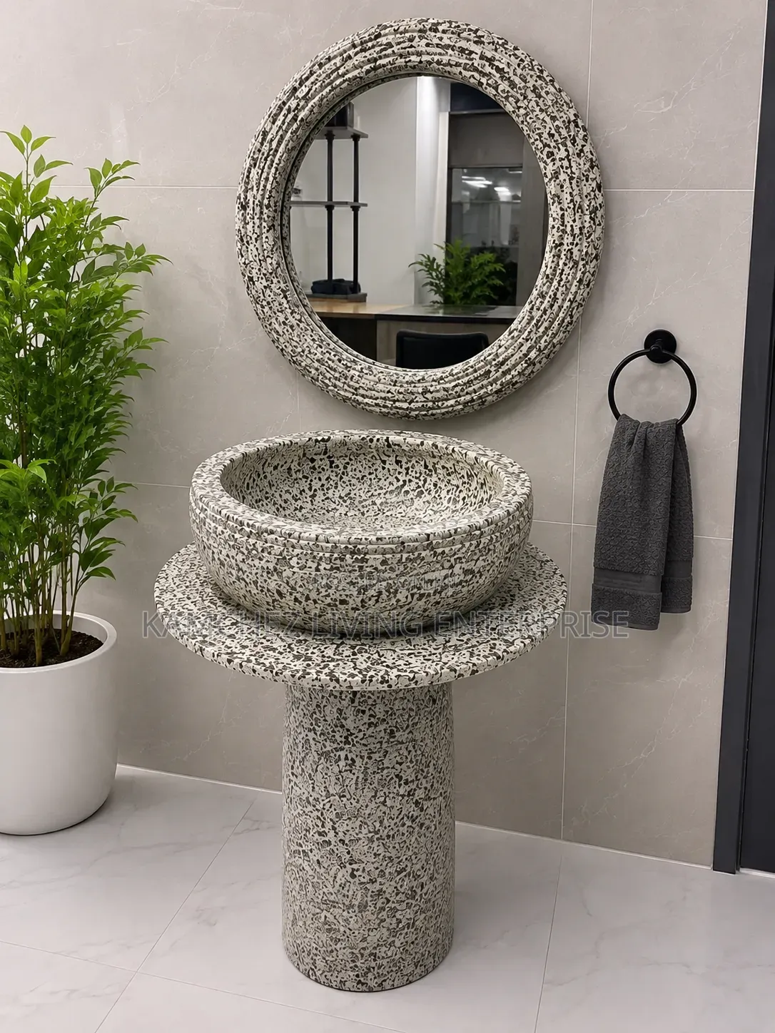 Luxury Stylish Terrazzo Bathroom and Dinning Vanity Set