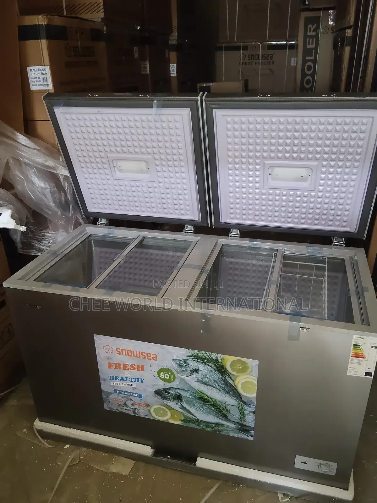 Snowsea BD-600 Double Door Chest Freezer (500L) Energy Saving
