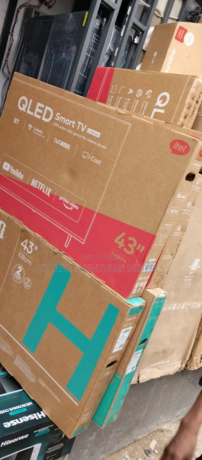 Itel 43" Qled Smart Android,full HDMI,netflix,iCast,youtube,tiny Frame