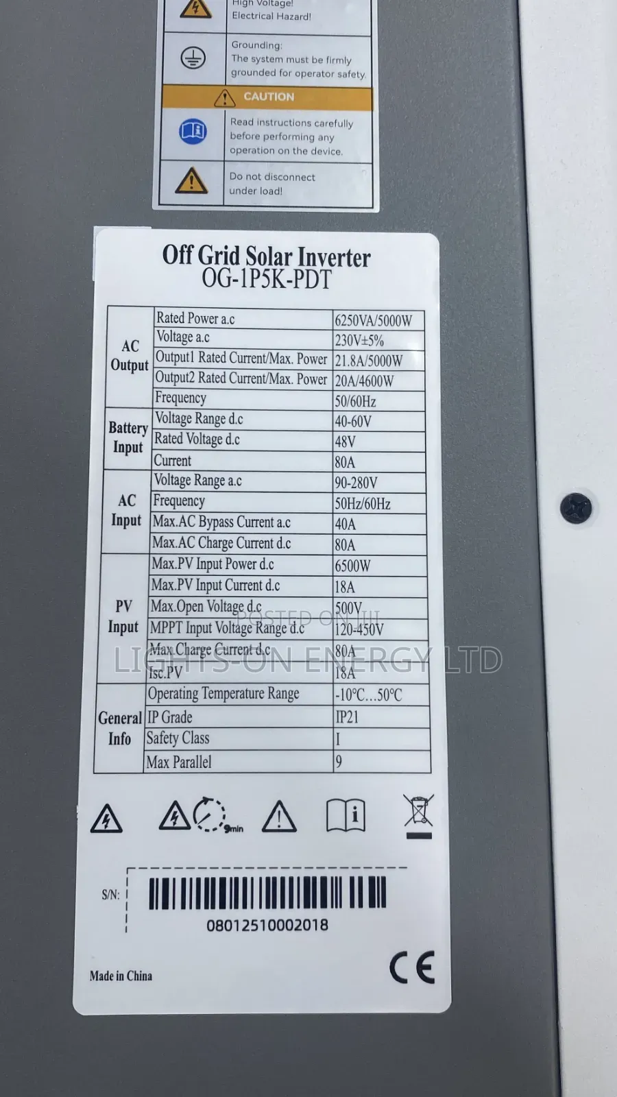 6.2kva /5000w Hybrid Inverter 48v