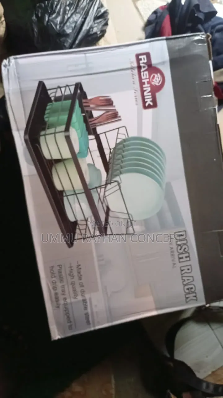2-Tier Metal Dish Drainer Rack/Plate Rack