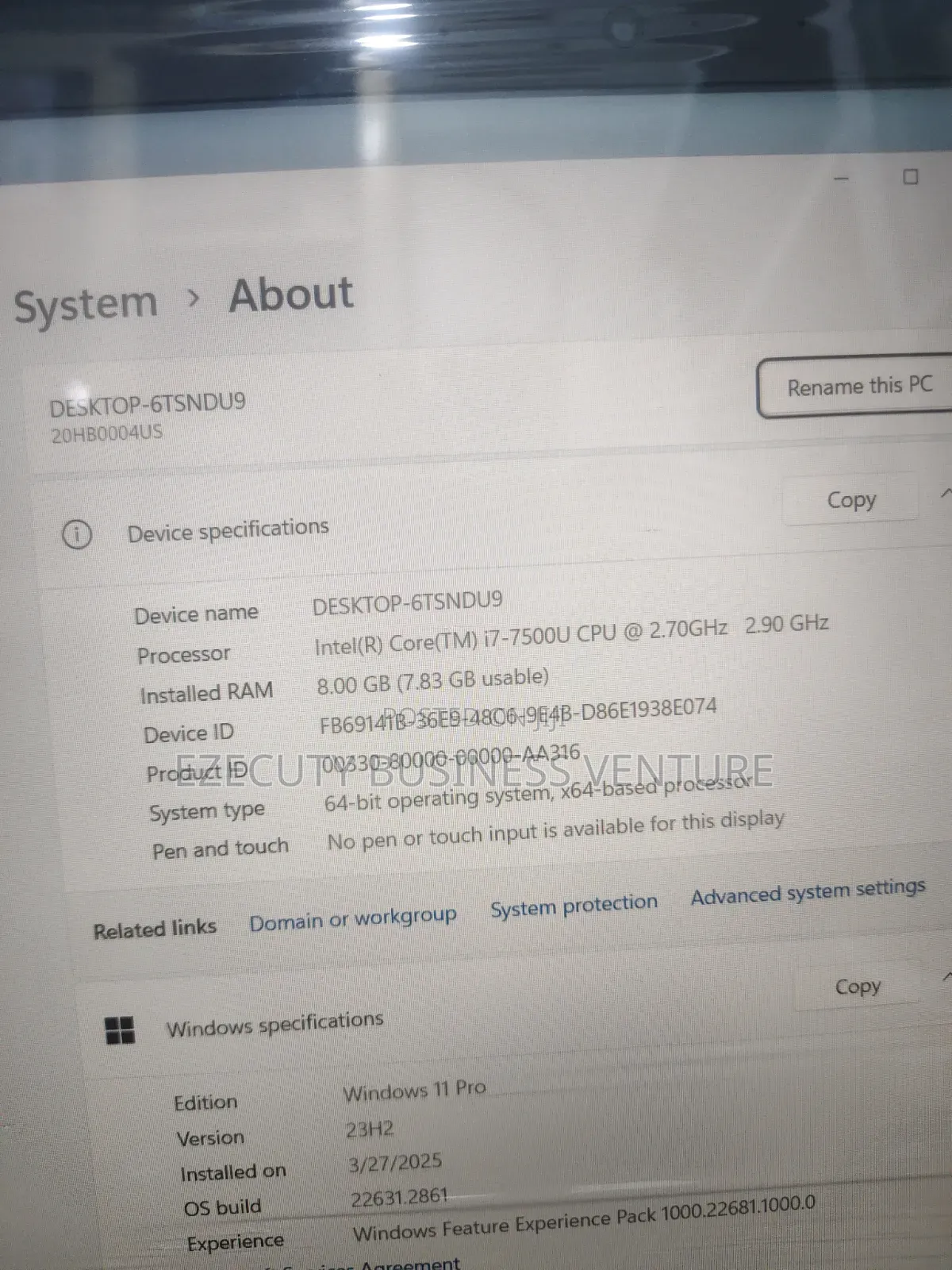 Laptop Lenovo ThinkPad P51s 8GB Intel Core i7 SSD 256GB