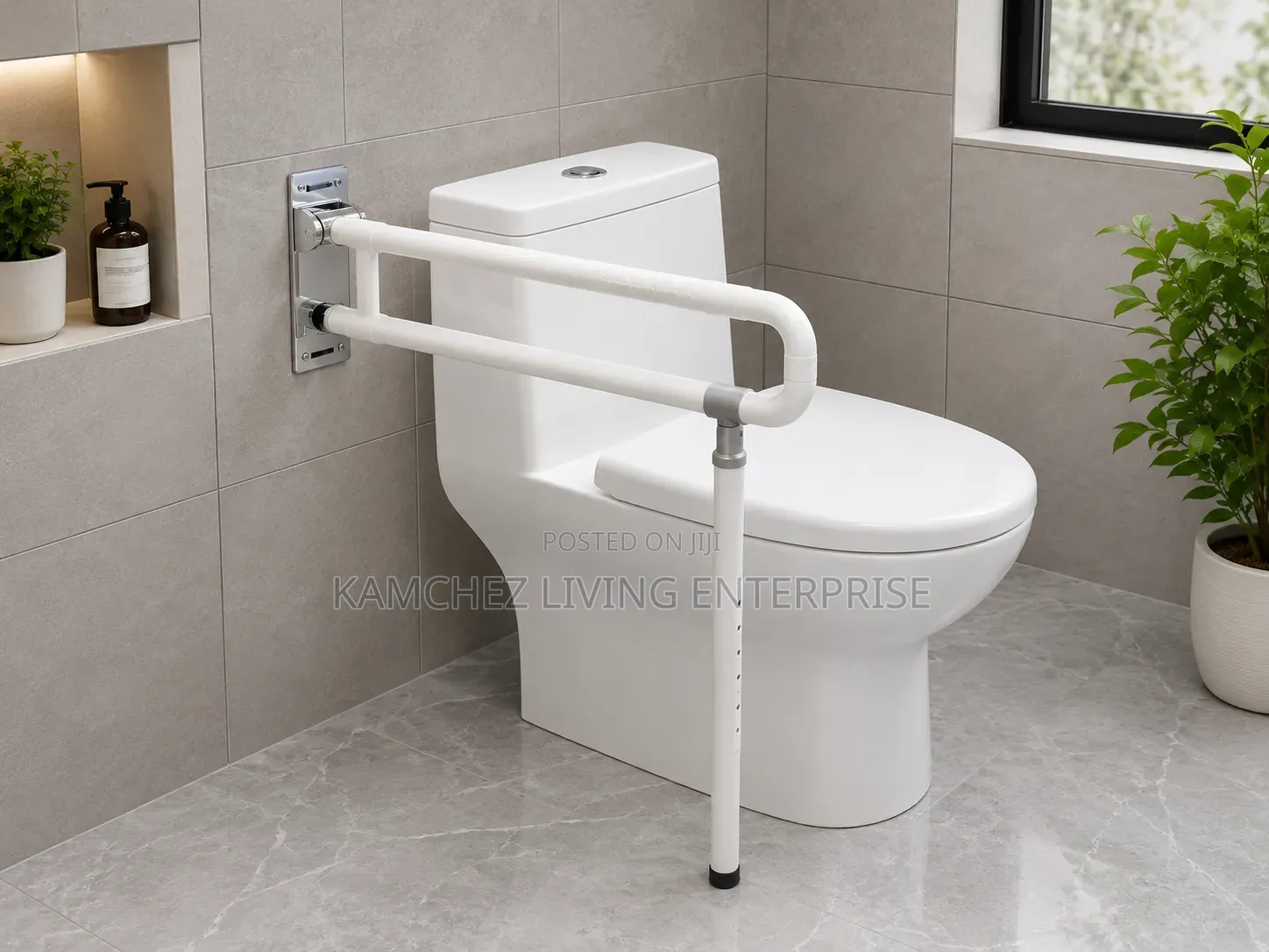 Heavy-Duty Bathroom Flip Up Grab Bar – Safety Support