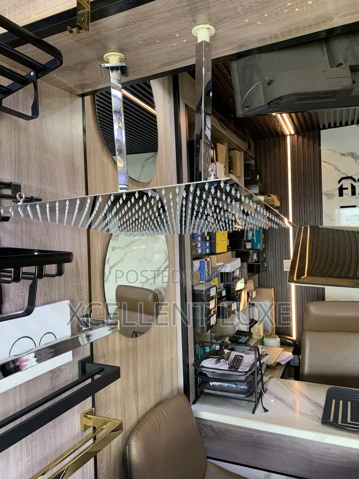 40cm Ceiling Mount Shower Head With Hanger Pole