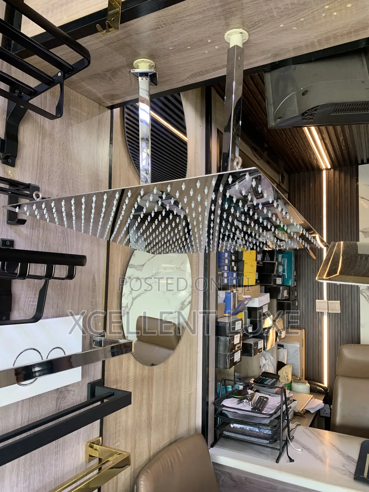 40cm Ceiling Mount Shower Head With Hanger Pole