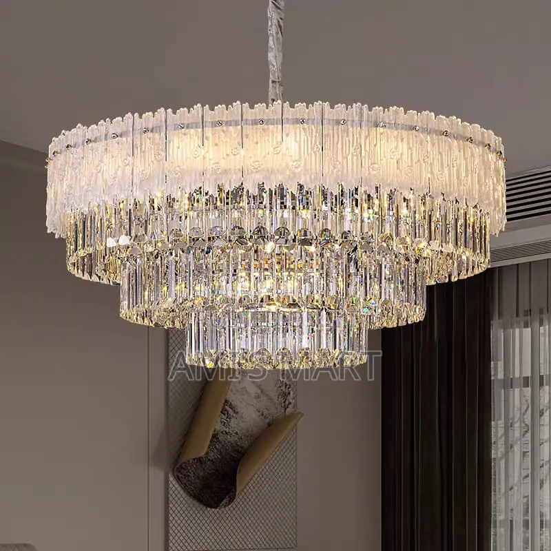 Modern Luxury Crystal 3 Tier Round Chandelier by 600mm