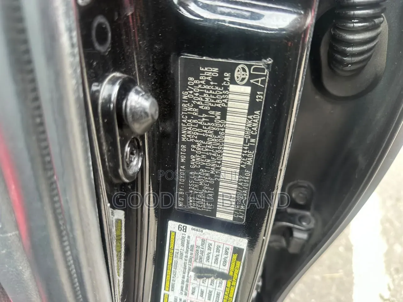 Toyota Matrix Hatchback FWD (1.8L 4cyl 5M) 2009 Black
