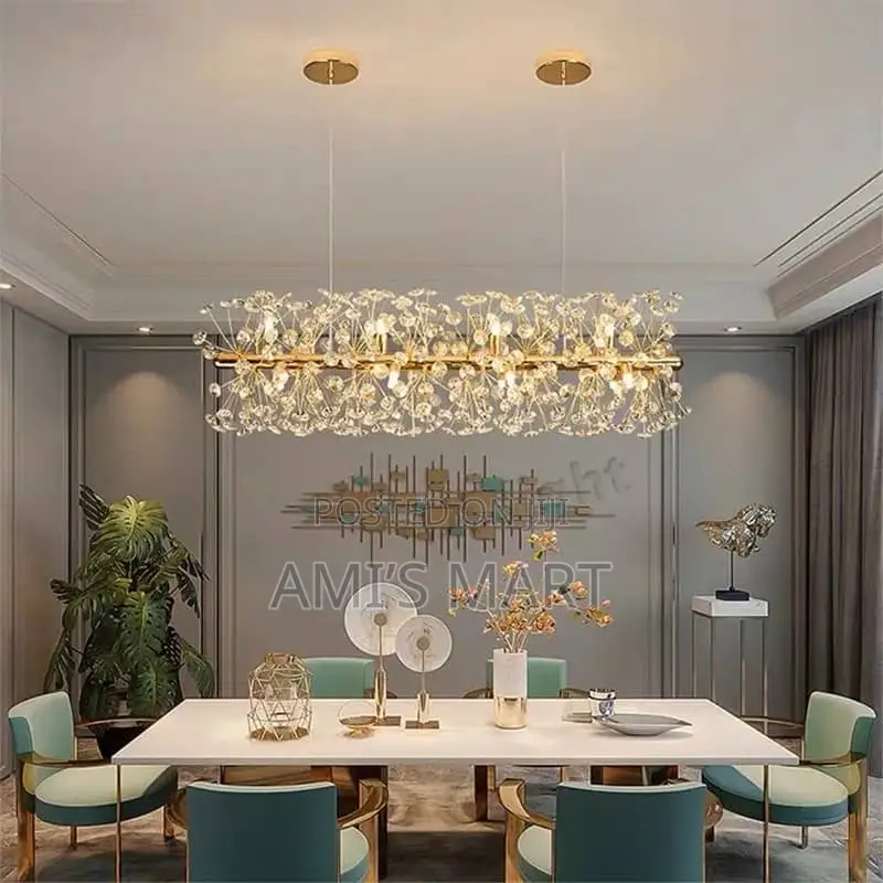 Modern Gold Firefly Branch Crystal Island Pendant Chandelier