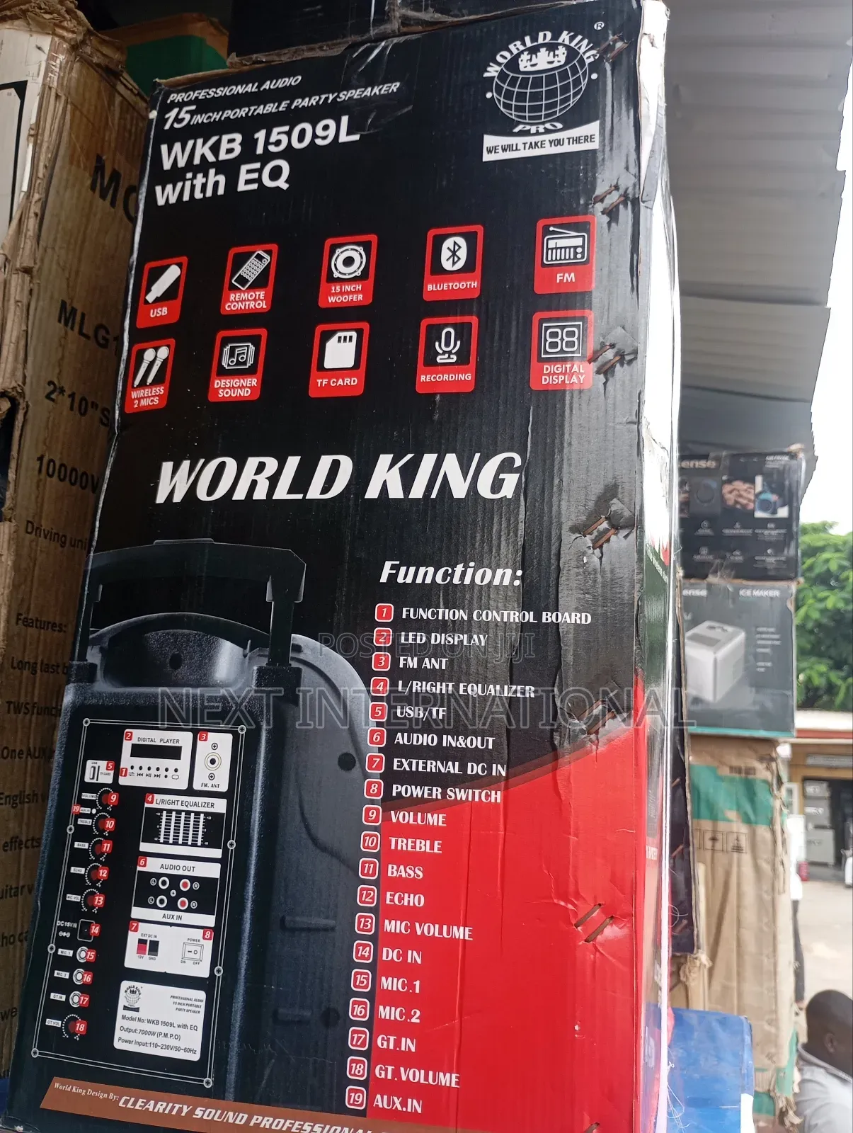 World King Professional Sound System 7000W Rechargeable 
Functions