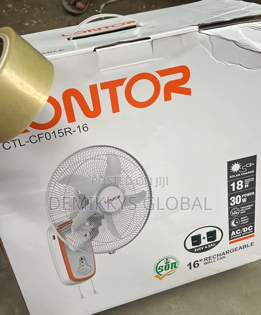 Lontor Rechargeable Wall Fan 16 Inches