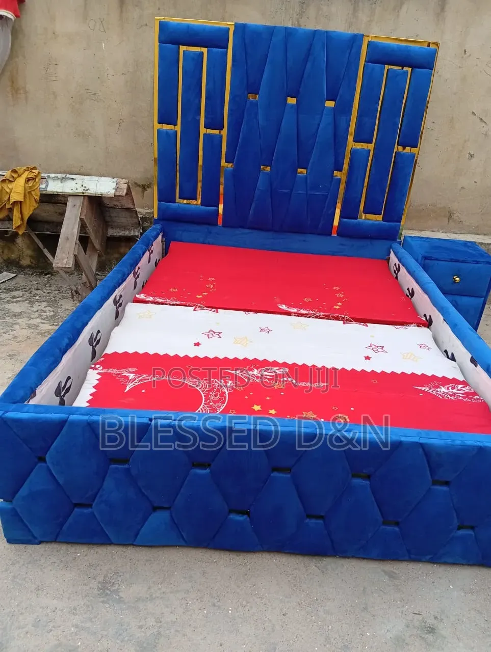 Luxury Standard Blue Colour Queens Size Bed Frame