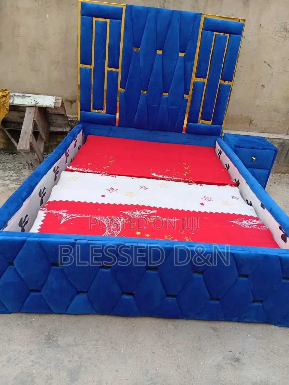 Luxury Standard Blue Colour Queens Size Bed Frame