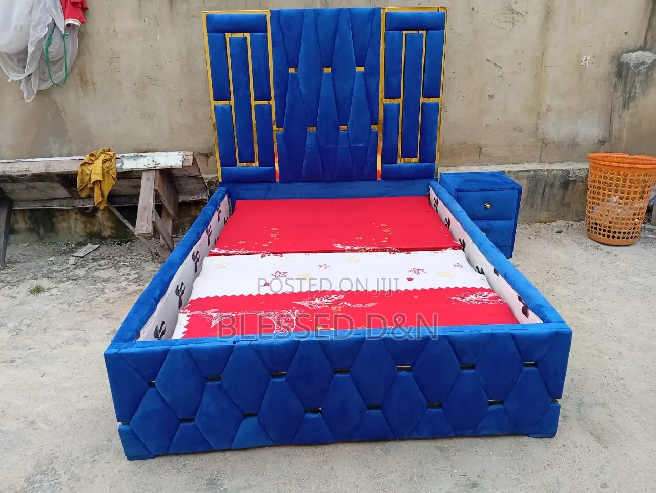 High Quality Standard Blue Bed Frame